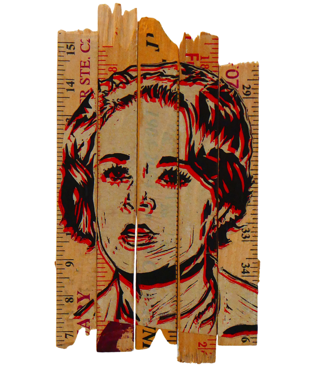 <strong>Untitled</strong><br>
<br>
Screenprint on rulers