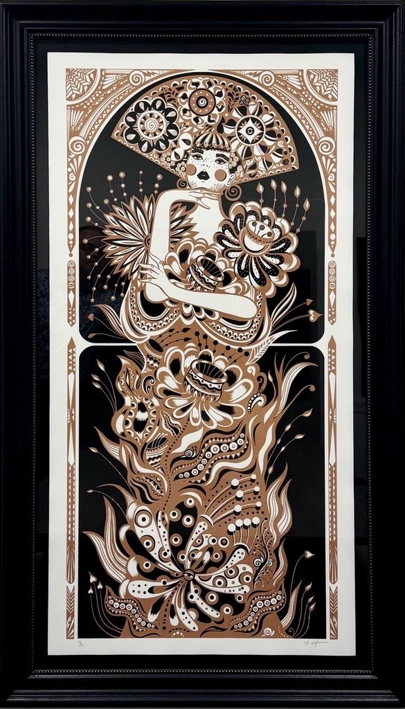 <strong>Midnight Garden</strong><br>
Ola Vola<br>
2025<br>
<br>
Multi-layered, hand-pulled screenprint