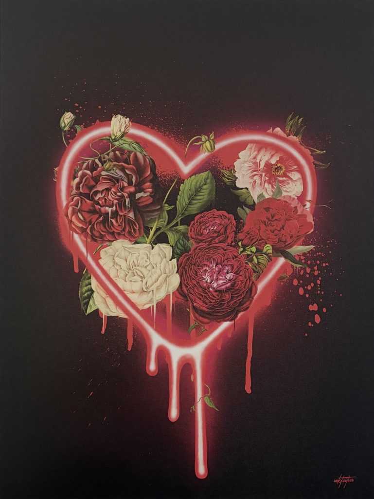<strong>Neon Heart</strong><br>
Inktuitive<br>
<br>
Digital print on canvas