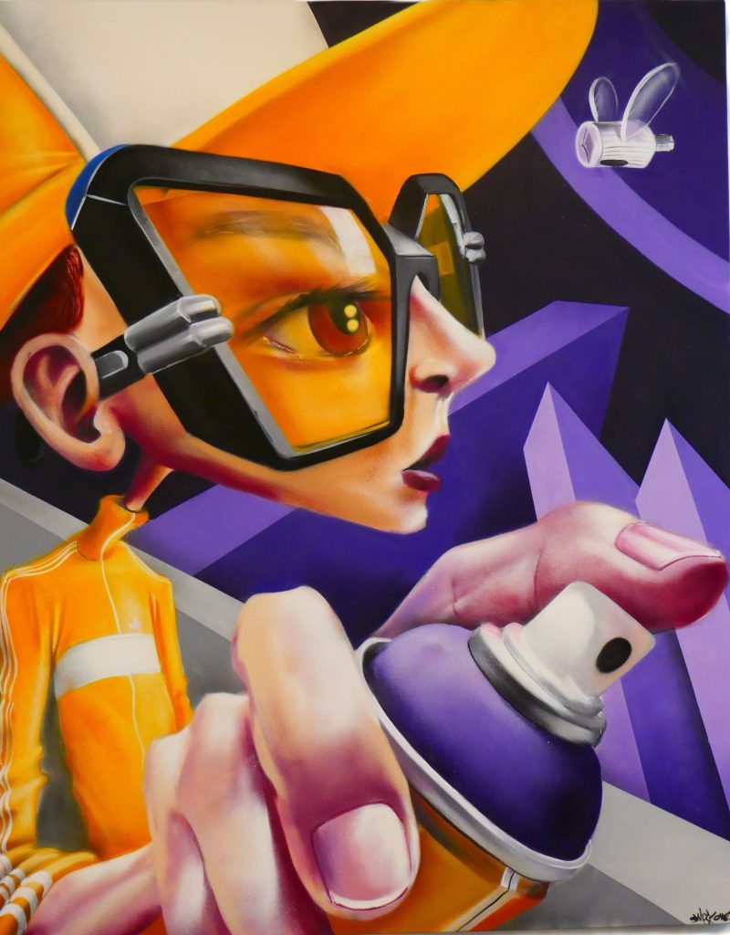 <strong>Untitled</strong><br>
Smog One<br>
2022<br>
<br>
Aerosol and acrylic on canvas