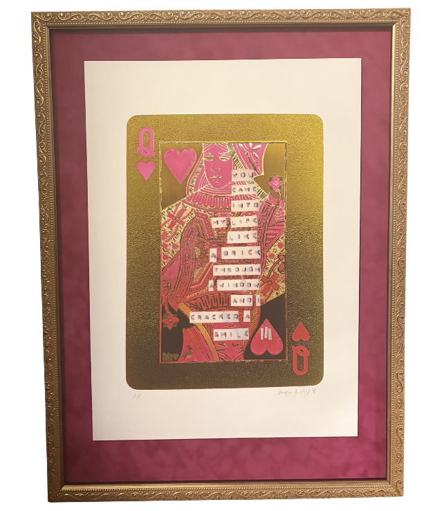 <strong>The Best Man’s Fall</strong><br>
Broken Hartist<br>
<br>
Digital collage with gold leaf